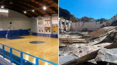 Οι φωτιές κατέστρεψαν ολοσχερώς το κλειστό μπάσκετ της Νέας Πεντέλης